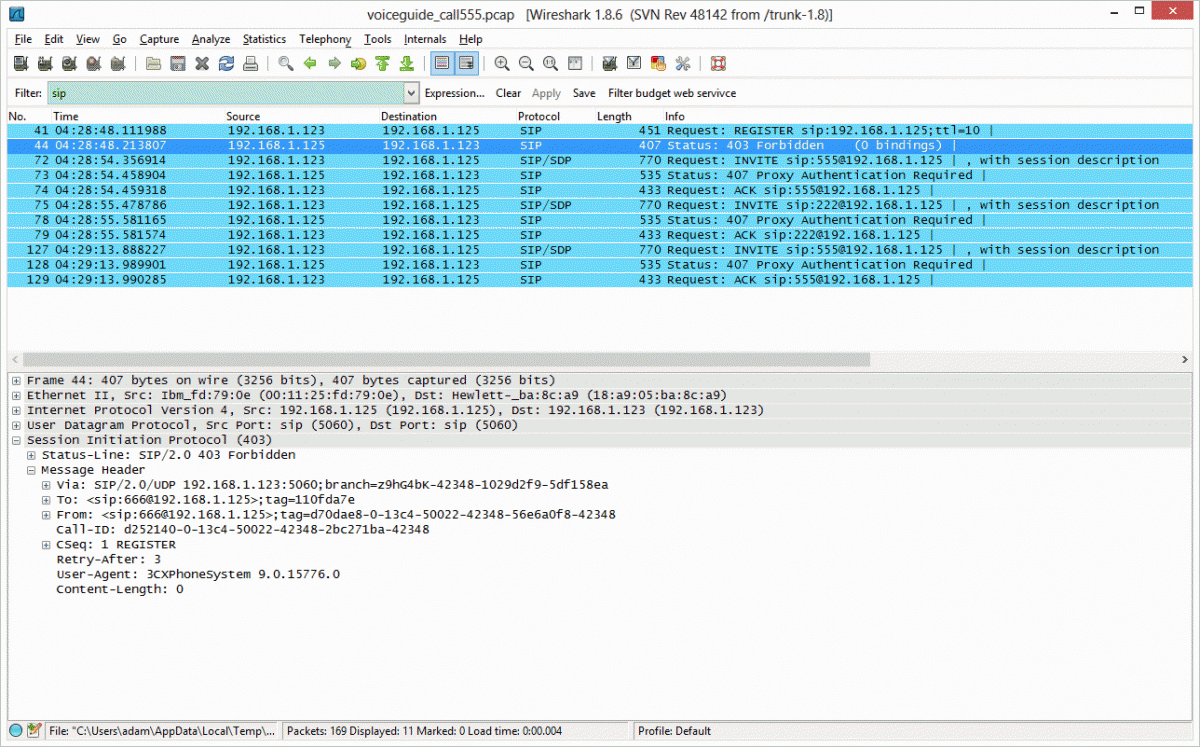 wireshark filter sip invite